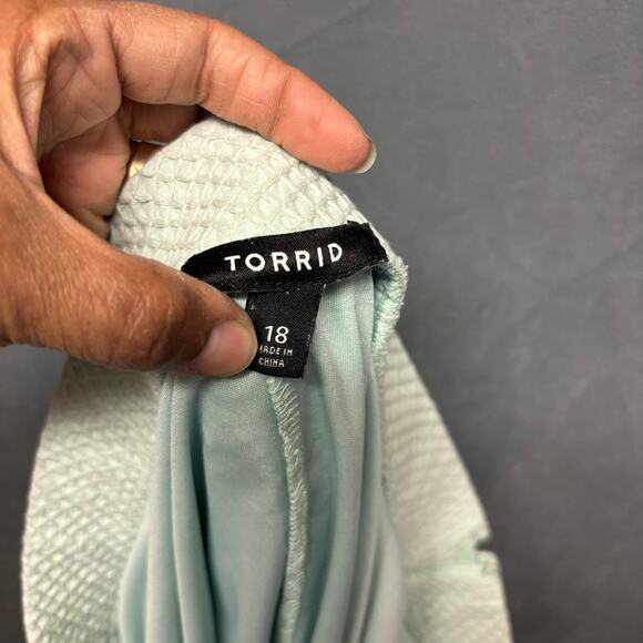 Torrid Skirt Plus Size 18 Seersucker Beachy Pleated Swing Heavyweight Feminine - Picture 2 of 10